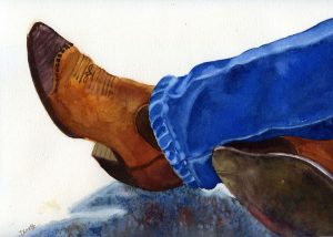 Cool Hand's Boots 11X15 Watercolor $395